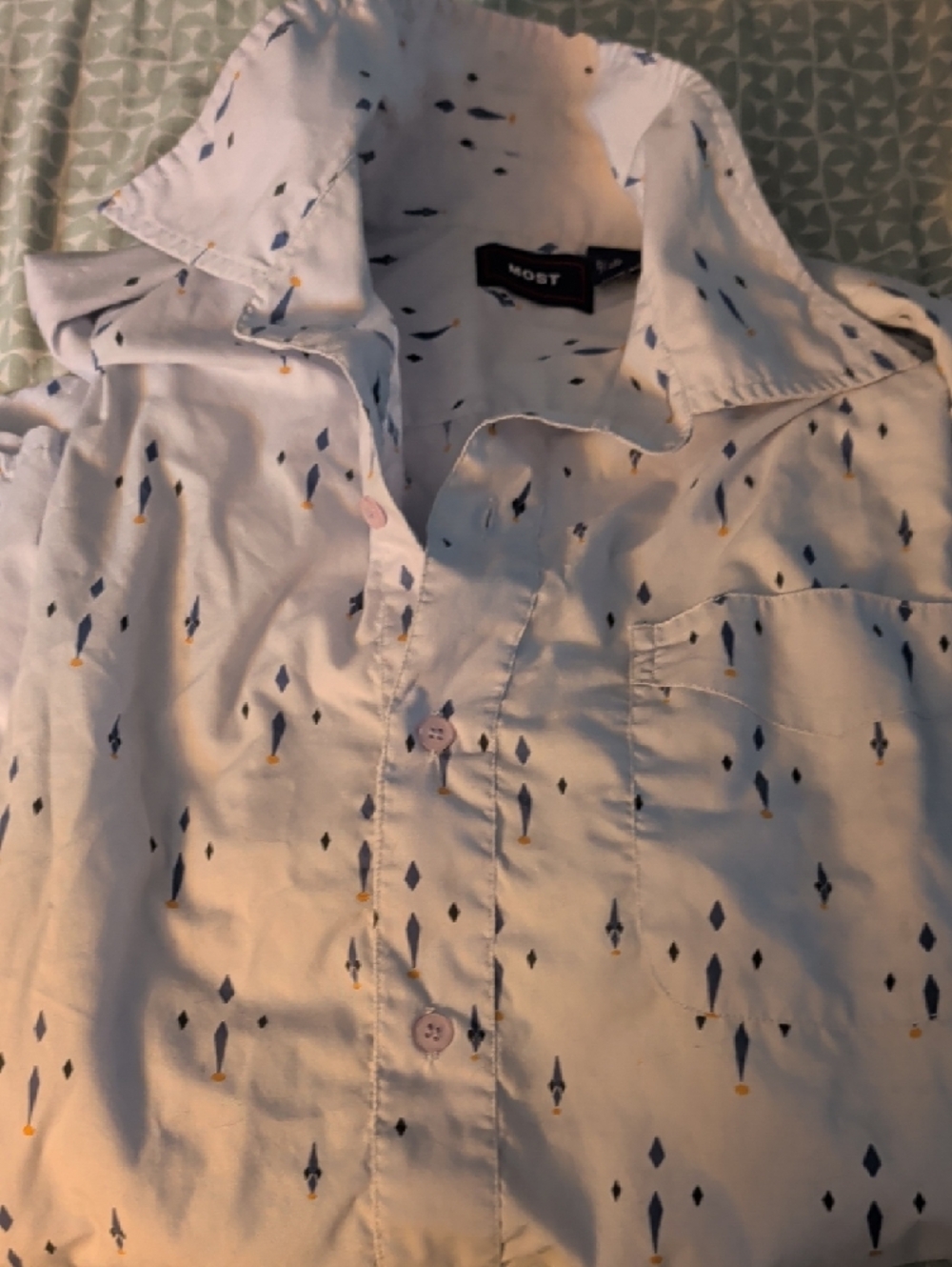 MOst Men's Retro Vintage Look Button Up Shirt Mid Century XL